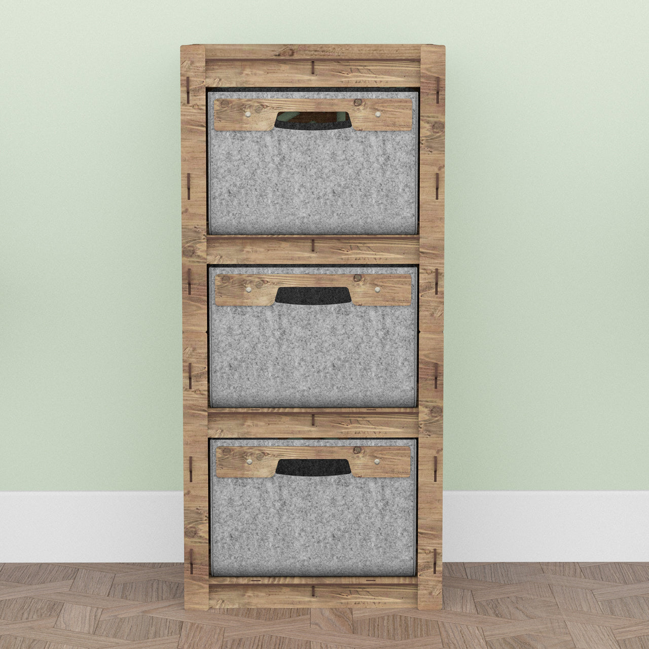 Solar Thin Slim 3 Drawer Unit [3 GRAY BINS]