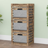 Thumbnail for Brickwall Thin Slim 3 Drawer Unit [3 GRAY BINS]