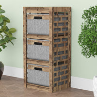 Thumbnail for Brickwall Thin Slim 3 Drawer Unit [3 GRAY BINS]