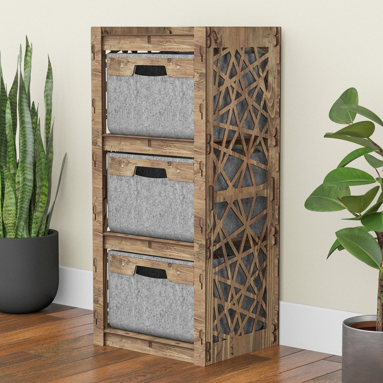 Crystals Thin Slim 3 Drawer Unit [3 GRAY BINS]