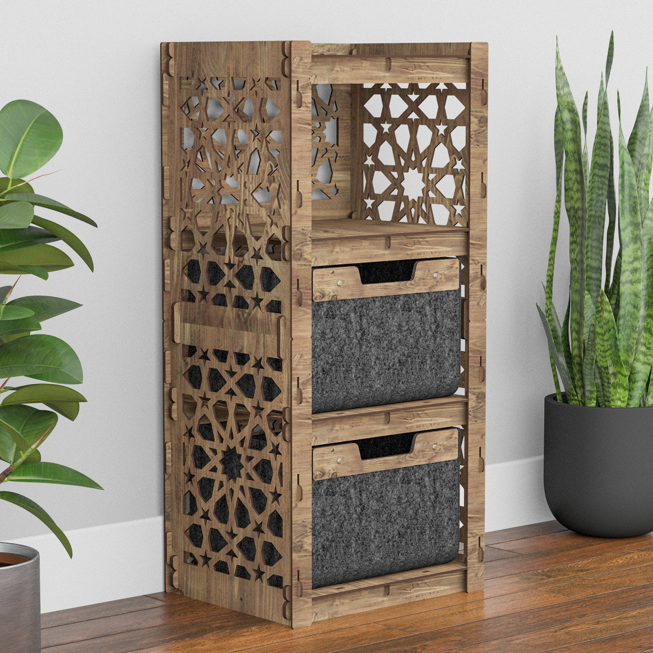 Arabic Thin Slim 2 Drawer Unit [2 BLACK BINS]