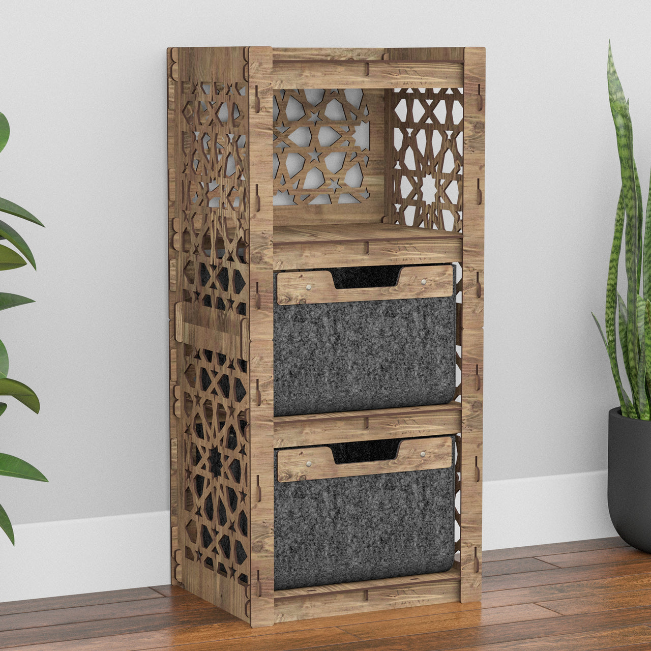 Arabic Thin Slim 2 Drawer Unit [2 BLACK BINS]