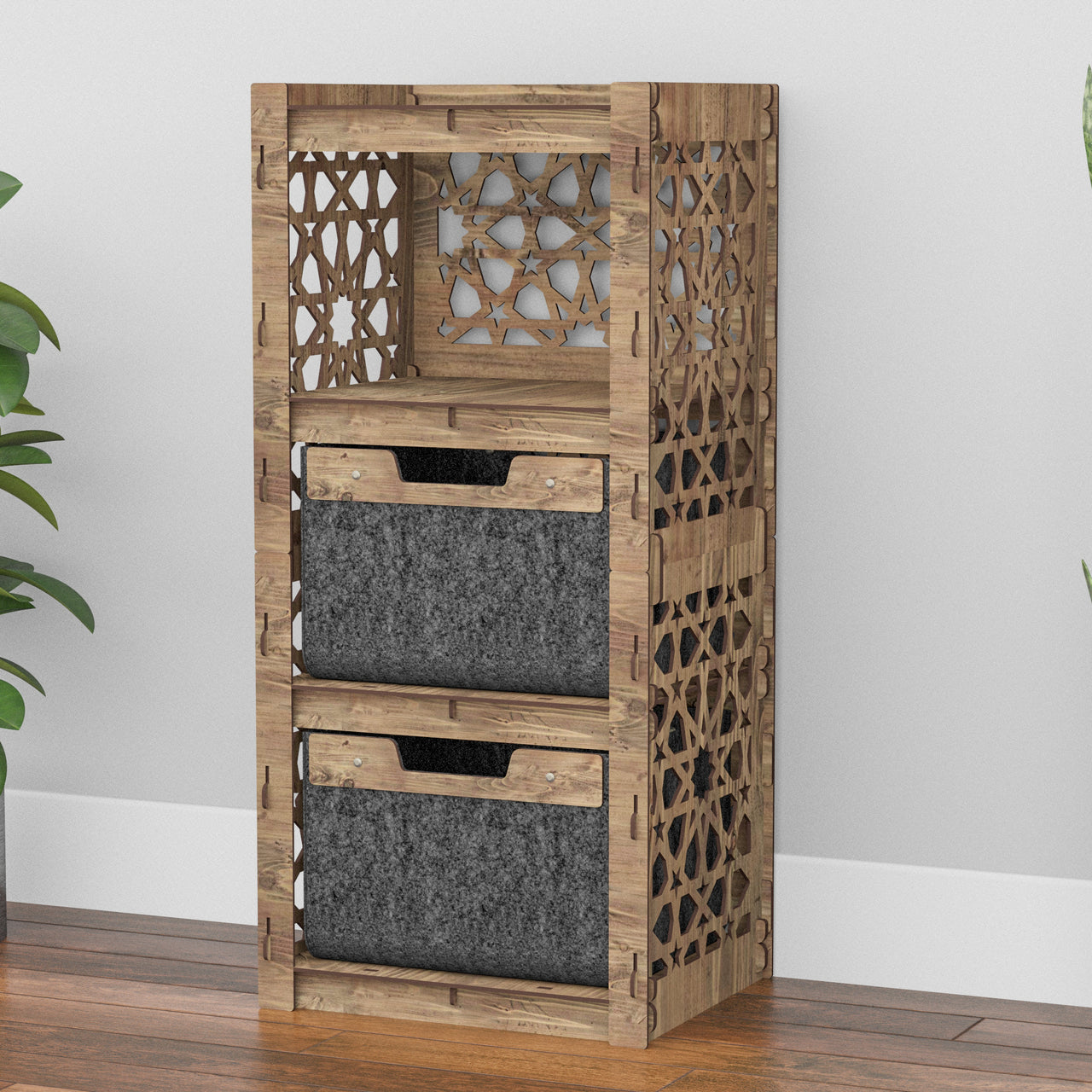 Arabic Thin Slim 2 Drawer Unit [2 BLACK BINS]