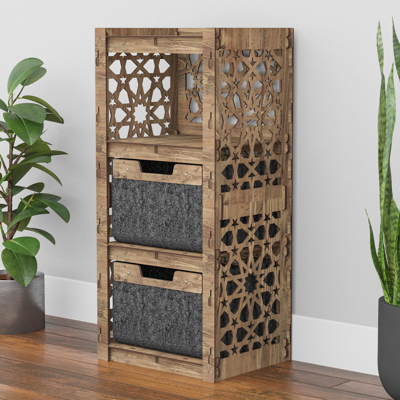 Arabic Thin Slim 2 Drawer Unit [2 BLACK BINS]