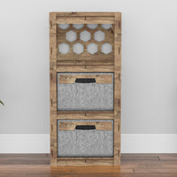 Thumbnail for Honeycomb Thin Slim 2 Drawer Unit [2 GRAY BINS]