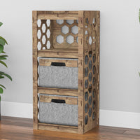 Thumbnail for Honeycomb Thin Slim 2 Drawer Unit [2 GRAY BINS]