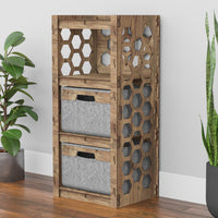 Thumbnail for Honeycomb Thin Slim 2 Drawer Unit [2 GRAY BINS]