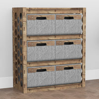 Thumbnail for Honeycomb Dresser 6 Drawers Storage Unit [6 LARGE GRAY BINS]