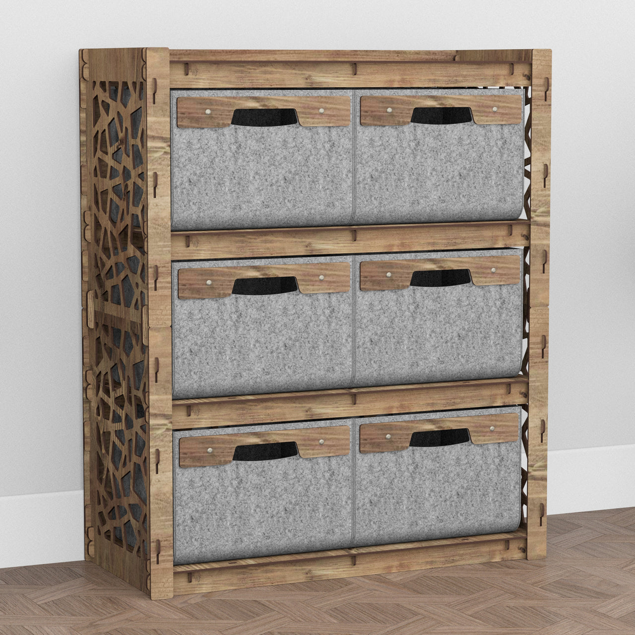 Stones Dresser 6 Drawers Storage Unit [6 LARGE GRAY BINS]