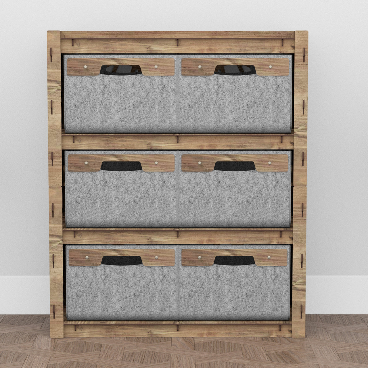 Stones Dresser 6 Drawers Storage Unit [6 LARGE GRAY BINS]