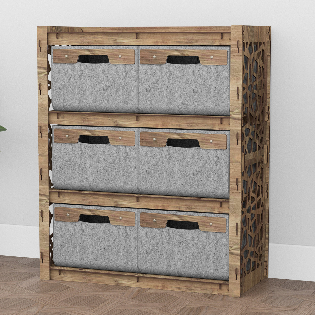 Stones Dresser 6 Drawers Storage Unit [6 LARGE GRAY BINS]