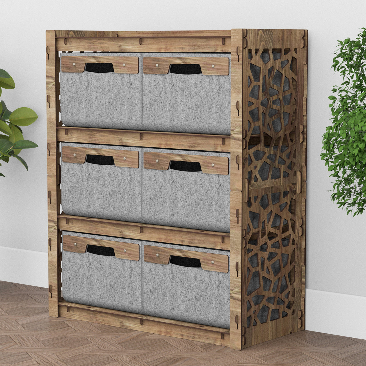 Stones Dresser 6 Drawers Storage Unit [6 LARGE GRAY BINS]