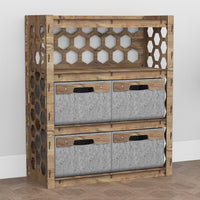 Thumbnail for Honeycomb Dresser 4 Drawers Storage Unit [4 LARGE GRAY BINS]