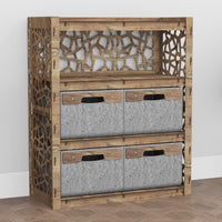 Thumbnail for Stones Dresser 4 Drawers Storage Unit [4 LARGE GRAY BINS]