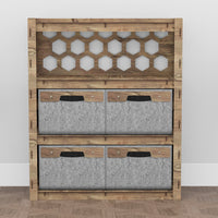 Thumbnail for Honeycomb Dresser 4 Drawers Storage Unit [4 LARGE GRAY BINS]