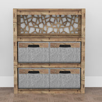 Thumbnail for Stones Dresser 4 Drawers Storage Unit [4 LARGE GRAY BINS]