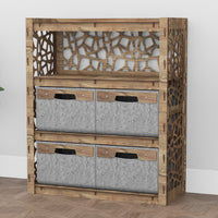 Thumbnail for Stones Dresser 4 Drawers Storage Unit [4 LARGE GRAY BINS]