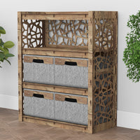 Thumbnail for Stones Dresser 4 Drawers Storage Unit [4 LARGE GRAY BINS]