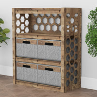 Thumbnail for Honeycomb Dresser 4 Drawers Storage Unit [4 LARGE GRAY BINS]