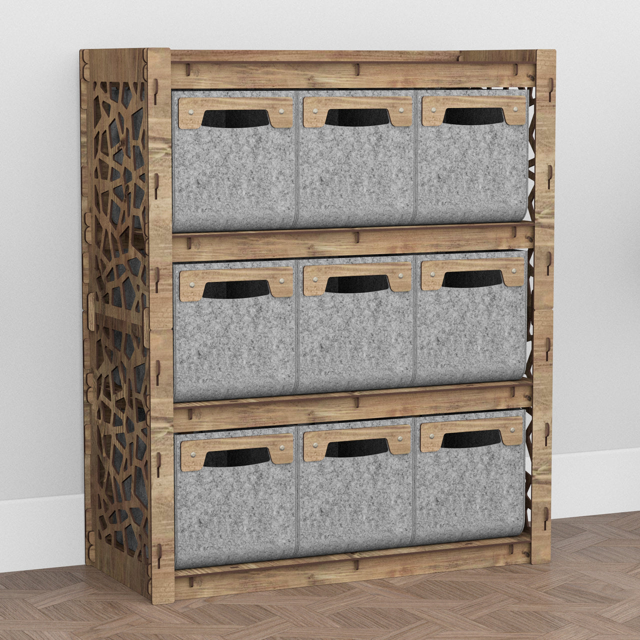 Stones Dresser 9 Drawers Storage Unit [9 SMALL GRAY BINS]