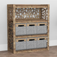 Thumbnail for Stones Dresser 6 Drawers Storage Unit [6 SMALL GRAY BINS]