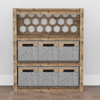 Thumbnail for Honeycomb Dresser 6 Drawers Storage Unit [6 SMALL GRAY BINS]