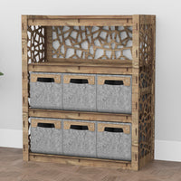 Thumbnail for Stones Dresser 6 Drawers Storage Unit [6 SMALL GRAY BINS]