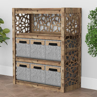 Thumbnail for Stones Dresser 6 Drawers Storage Unit [6 SMALL GRAY BINS]