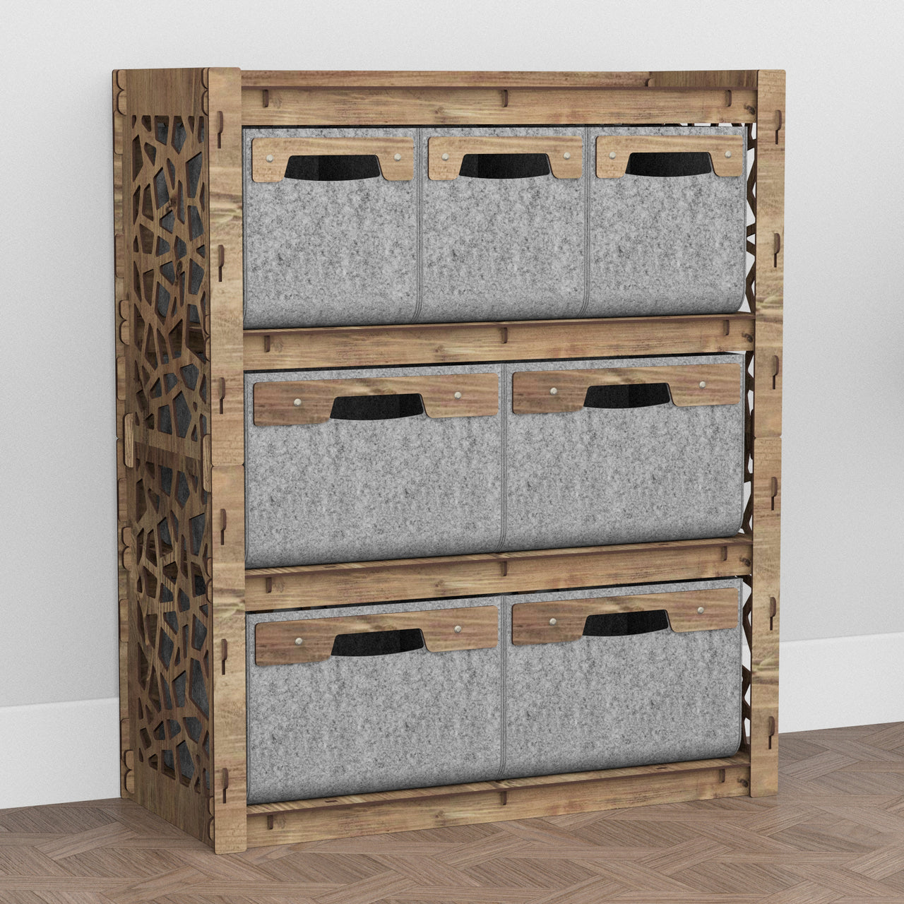 Stones Dresser 7 Drawers Storage Unit [4L 3S GRAY BINS]