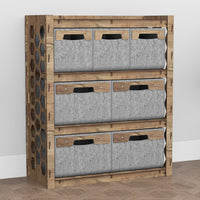 Thumbnail for Honeycomb Dresser 7 Drawers Storage Unit [4L 3S GRAY BINS]