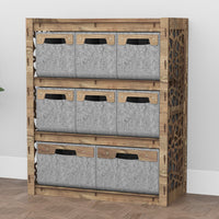 Thumbnail for Stones Dresser 8 Drawers Storage Unit [2L 6S GRAY BINS]