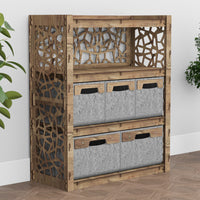 Thumbnail for Stones Dresser 5 Drawers Storage Unit [2L 3S GRAY BINS]