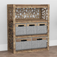 Thumbnail for Stones Dresser 5 Drawers Storage Unit [2L 3S GRAY BINS]