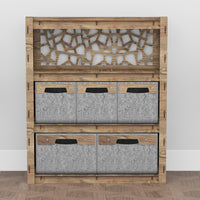 Thumbnail for Stones Dresser 5 Drawers Storage Unit [2L 3S GRAY BINS]