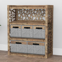 Thumbnail for Stones Dresser 5 Drawers Storage Unit [2L 3S GRAY BINS]