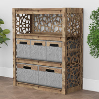 Thumbnail for Stones Dresser 5 Drawers Storage Unit [2L 3S GRAY BINS]