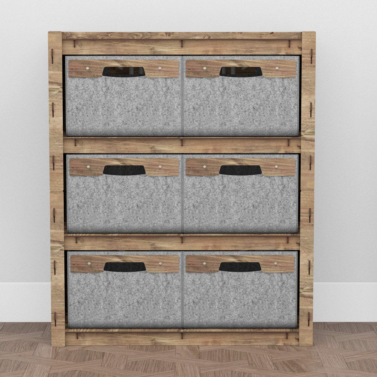 Honeycomb Chest Of 6 Drawers Storage Cabinet [6 SMALL GRAY BINS
