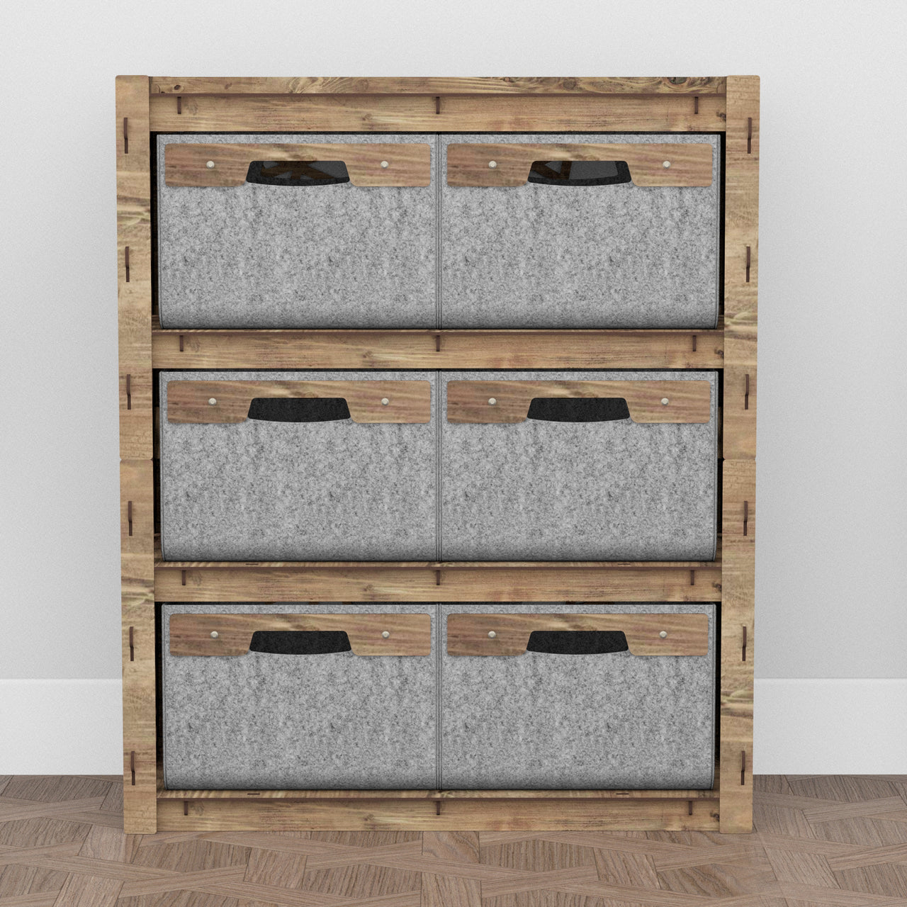 Crystals Dresser 6 Drawers Storage Unit [6 LARGE GRAY BINS]