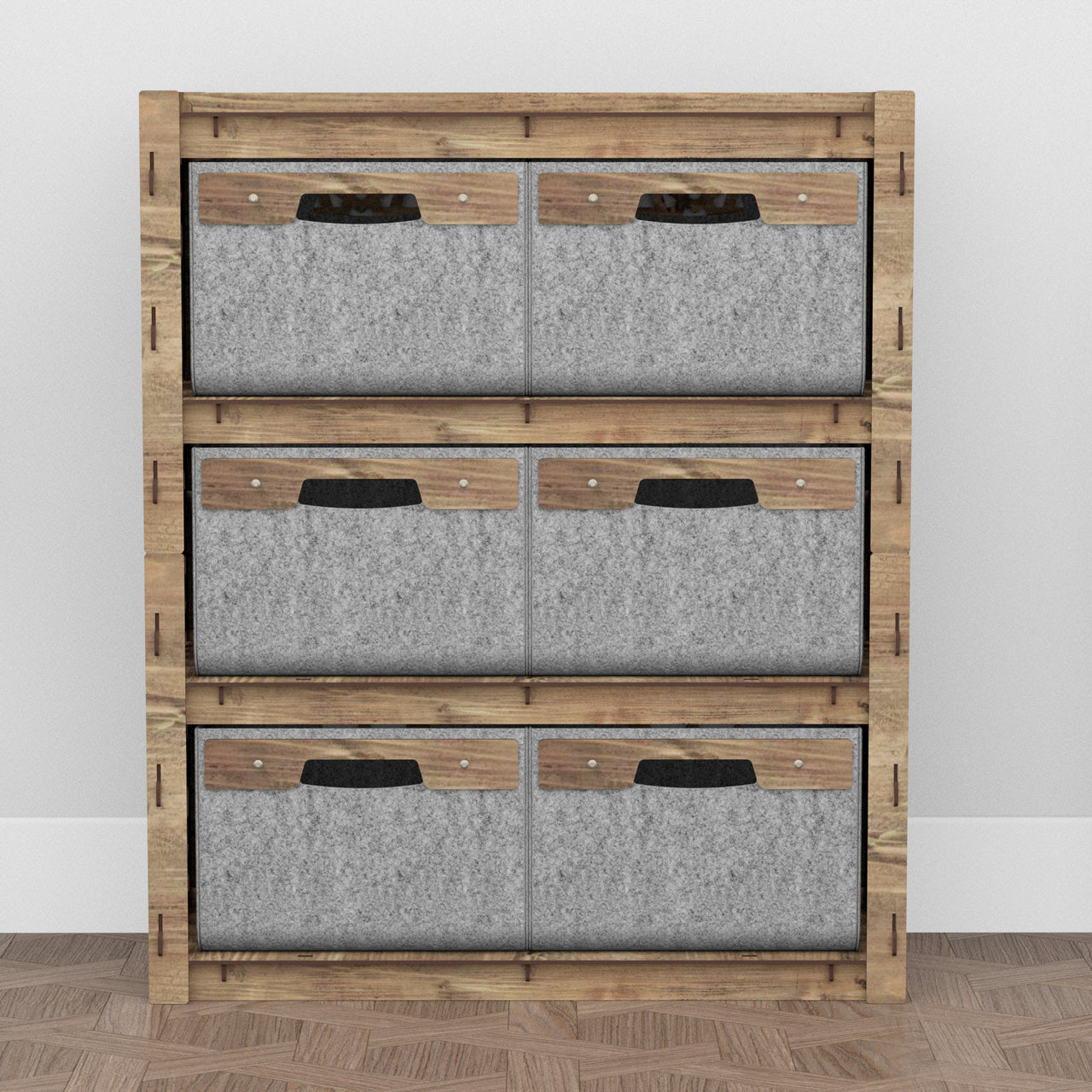 Arabic Dresser 6 Drawers Storage Unit [6 LARGE GRAY BINS]