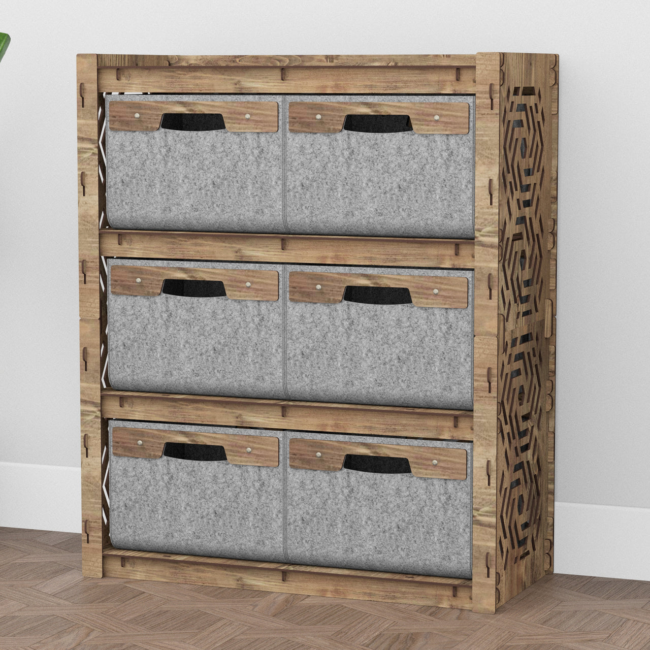 Solar Dresser 6 Drawers Storage Unit [6 LARGE GRAY BINS]