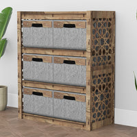 Thumbnail for Arabic Dresser 6 Drawers Storage Unit [6 LARGE GRAY BINS]