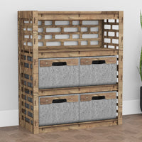 Thumbnail for Brickwall Dresser 4 Drawers Storage Unit [4 LARGE GRAY BINS]