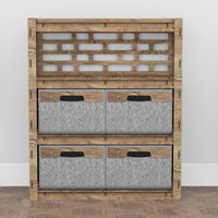 Thumbnail for Brickwall Dresser 4 Drawers Storage Unit [4 LARGE GRAY BINS]