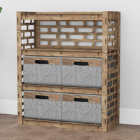 Thumbnail for Brickwall Dresser 4 Drawers Storage Unit [4 LARGE GRAY BINS]