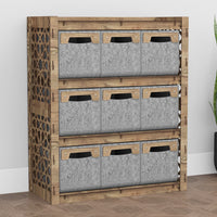 Thumbnail for Arabic Dresser 9 Drawers Storage Unit [9 SMALL GRAY BINS]