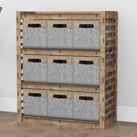 Thumbnail for Brickwall Dresser 9 Drawers Storage Unit [9 SMALL GRAY BINS]