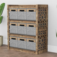 Thumbnail for Arabic Dresser 9 Drawers Storage Unit [9 SMALL GRAY BINS]