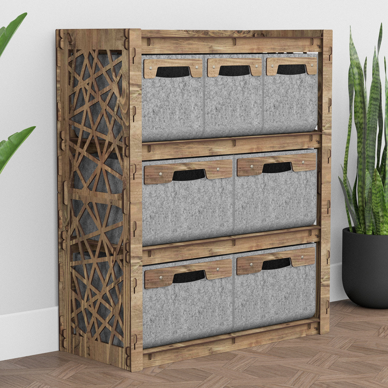 Crystals Dresser 7 Drawers Storage Unit [4L 3S GRAY BINS]