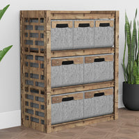 Thumbnail for Brickwall Dresser 7 Drawers Storage Unit [4L 3S GRAY BINS]