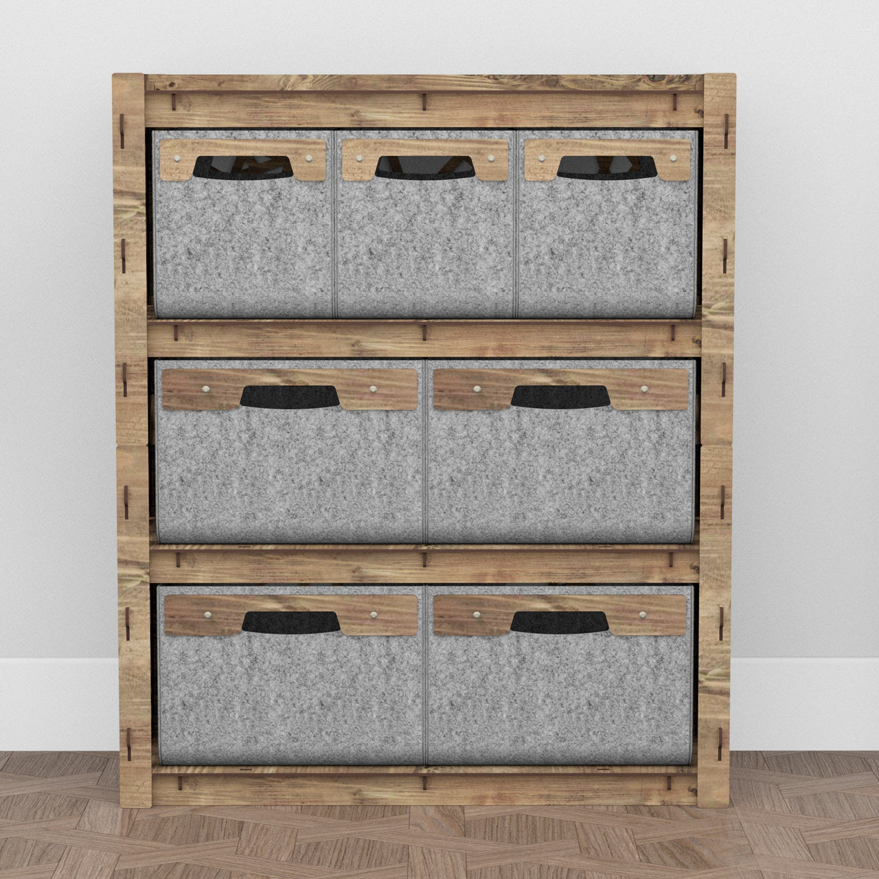 Crystals Dresser 7 Drawers Storage Unit [4L 3S GRAY BINS]